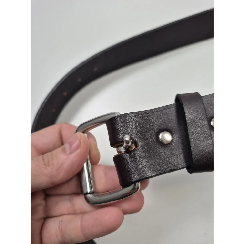 Filson Belt Mens 30 Brown Bridle Leather Work Silver Buckle Made USA Style 63202